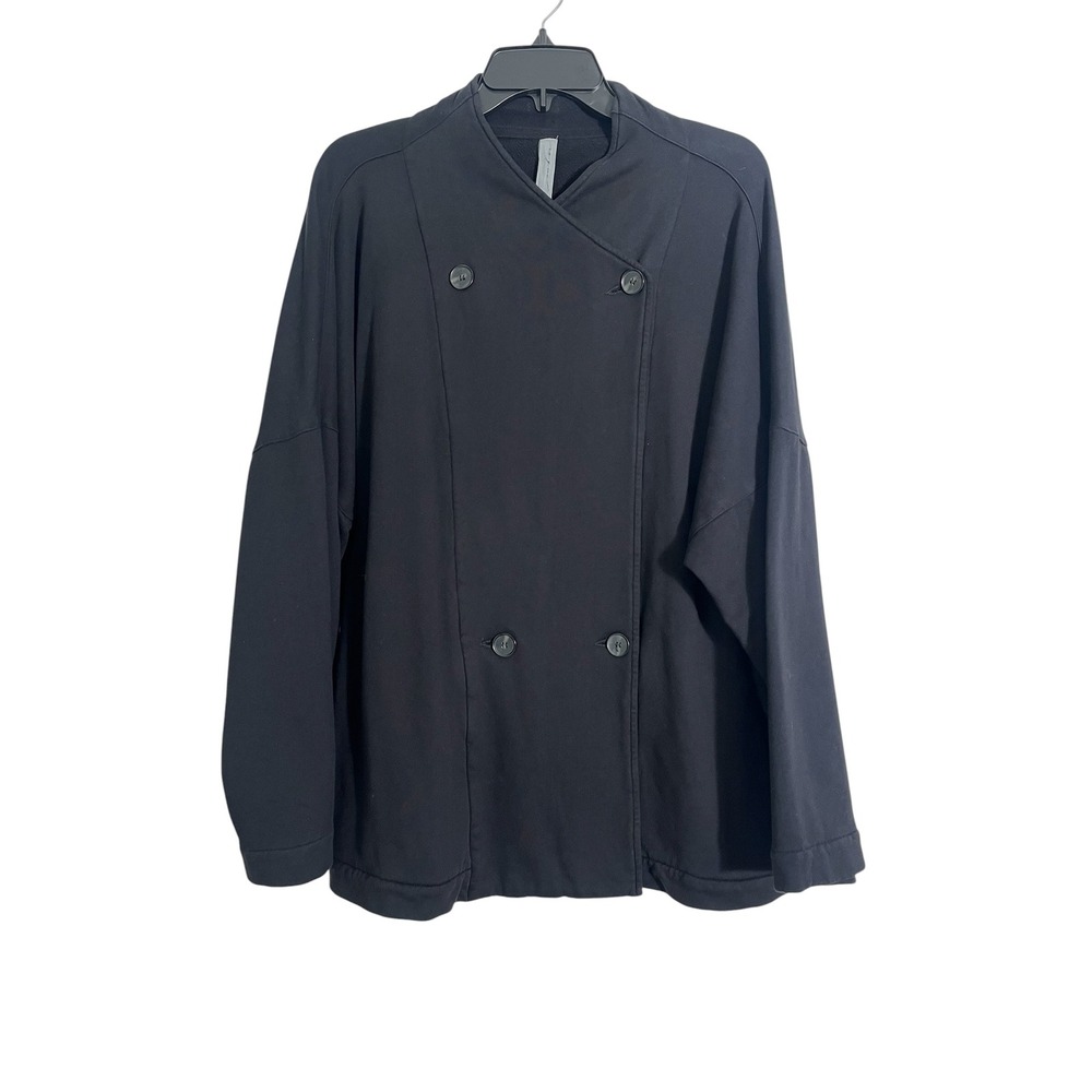 RAQUEL ALLEGRA Cozy Fleece Double Breasted Funnel Neck Jacket - Picture 3 of 10